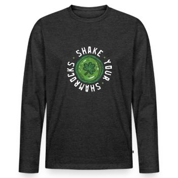 Lustige Irische Saint Patricks Day Shake Your - Männer Premium Bio Langarmshirt - Anthrazit meliert - Vorne - Nico (187cm)
