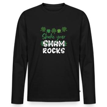 Lustige Irische Saint Patricks Day Shake Your - Männer Premium Bio Langarmshirt - Schwarz - Vorne - Nico (187cm)