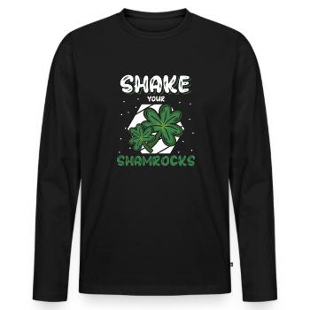 Lustige Irische Saint Patricks Day Shake Your - Männer Premium Bio Langarmshirt - Schwarz - Vorne - Nico (187cm)