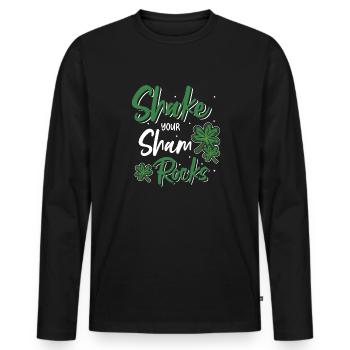 Lustige Irische Saint Patricks Day Shake Your - Männer Premium Bio Langarmshirt - Schwarz - Vorne - Nico (187cm)