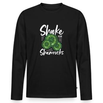 Lustige Irische Saint Patricks Day Shake Your - Männer Premium Bio Langarmshirt - Schwarz - Vorne - Nico (187cm)