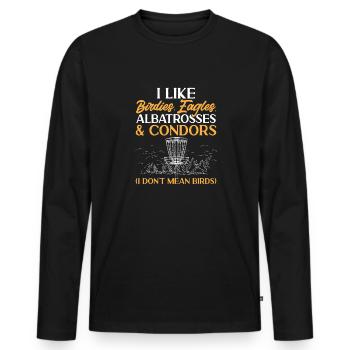 Discgolf Disc Golf Frisbee - Men's Premium Organic Long Sleeve Shirt - black - Front - Nico (187cm)