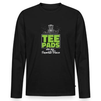 Discgolf Disc Golf Frisbee - Men's Premium Organic Long Sleeve Shirt - black - Front - Nico (187cm)