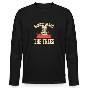 Discgolf Disc Golf Frisbee - Men's Premium Organic Long Sleeve Shirt - black - Front - Nico (187cm)
