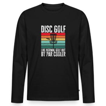 Discgolf Disc Golf Frisbee - Men's Premium Organic Long Sleeve Shirt - black - Front - Nico (187cm)
