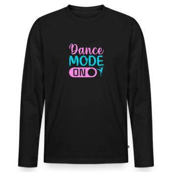 Dance Mode On - Männer Premium Bio Langarmshirt - Schwarz - Vorne - Nico (187cm)