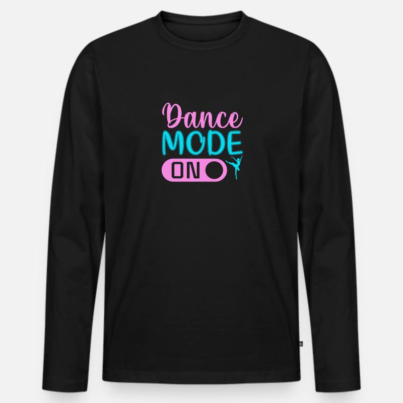 Dance Mode On - Männer Premium Bio Langarmshirt - Schwarz