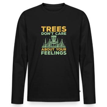 Discgolf Disc Golf Frisbee - Men's Premium Organic Long Sleeve Shirt - black - Front - Nico (187cm)