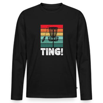 Discgolf Disc Golf Frisbee - Men's Premium Organic Long Sleeve Shirt - black - Front - Nico (187cm)