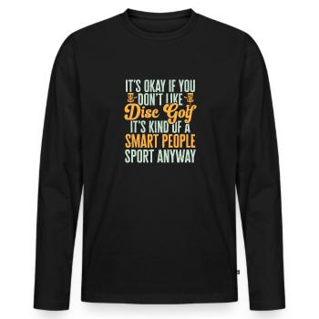 Discgolf Disc Golf Frisbee - Men's Premium Organic Long Sleeve Shirt - black - Front - Nico (187cm)