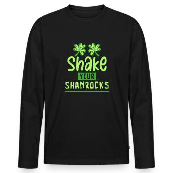 Drôle de Saint Patrick irlandais Shake Your - T-shirt manches longues Premium bio Homme - noir - Devant - Nico (187cm)