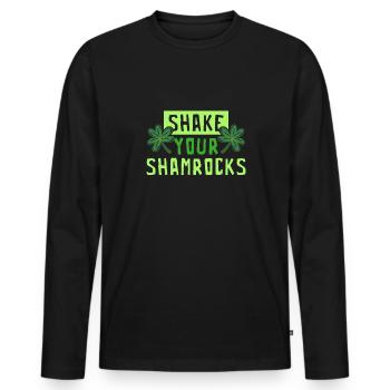 Drôle de Saint Patrick irlandais Shake Your - T-shirt manches longues Premium bio Homme - noir - Devant - Nico (187cm)