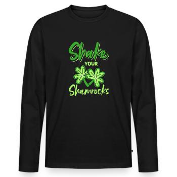 Lustige Irische Saint Patricks Day Shake Your - Männer Premium Bio Langarmshirt - Schwarz - Vorne - Nico (187cm)