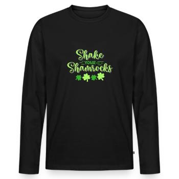 Drôle de Saint Patrick irlandais Shake Your - T-shirt manches longues Premium bio Homme - noir - Devant - Nico (187cm)