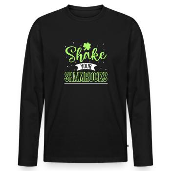 Lustige Irische Saint Patricks Day Shake Your - Männer Premium Bio Langarmshirt - Schwarz - Vorne - Nico (187cm)