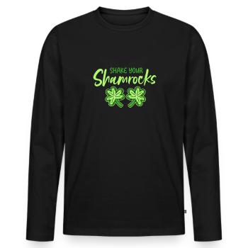 Drôle de Saint Patrick irlandais Shake Your - T-shirt manches longues Premium bio Homme - noir - Devant - Nico (187cm)
