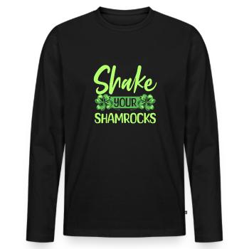 Lustige Irische Saint Patricks Day Shake Your - Männer Premium Bio Langarmshirt - Schwarz - Vorne - Nico (187cm)
