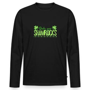 Drôle de Saint Patrick irlandais Shake Your - T-shirt manches longues Premium bio Homme - noir - Devant - Nico (187cm)