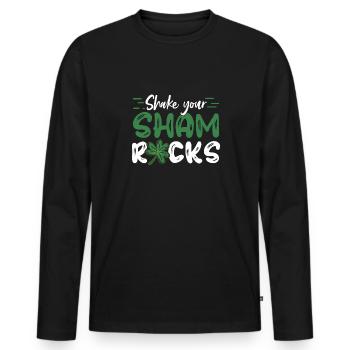 Drôle de Saint Patrick irlandais Shake Your - T-shirt manches longues Premium bio Homme - noir - Devant - Nico (187cm)