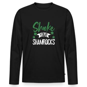 Lustige Irische Saint Patricks Day Shake Your - Männer Premium Bio Langarmshirt - Schwarz - Vorne - Nico (187cm)
