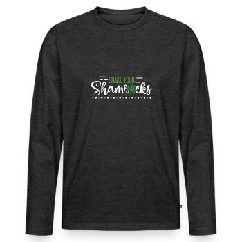 Lustige Irische Saint Patricks Day Shake Your - Männer Premium Bio Langarmshirt - Anthrazit meliert - Vorne - Nico (187cm)