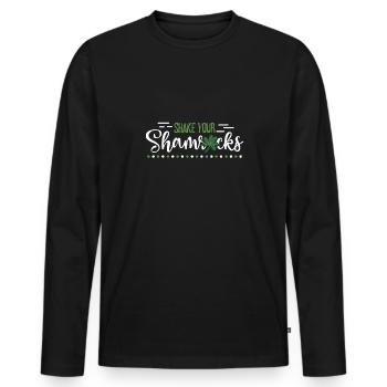 Drôle de Saint Patrick irlandais Shake Your - T-shirt manches longues Premium bio Homme - noir - Devant - Nico (187cm)