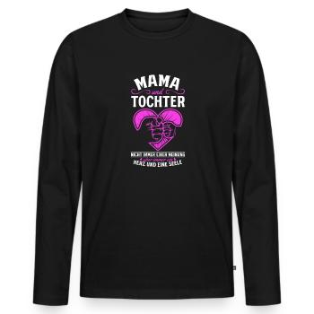 tolles Muttertag Spruch - ein Herz und eine Seele. - Männer Premium Bio Langarmshirt - Schwarz - Vorne - Nico (187cm)