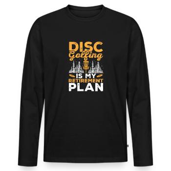 Discgolf Disc Golf Frisbee - Men's Premium Organic Long Sleeve Shirt - black - Front - Nico (187cm)
