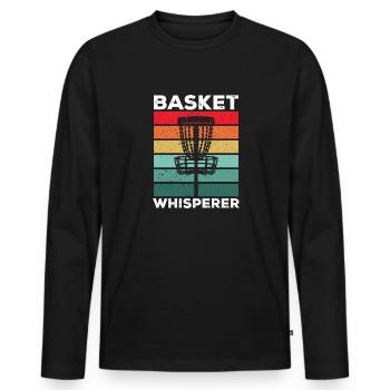 Discgolf Disc Golf Frisbee - Men's Premium Organic Long Sleeve Shirt - black - Front - Nico (187cm)