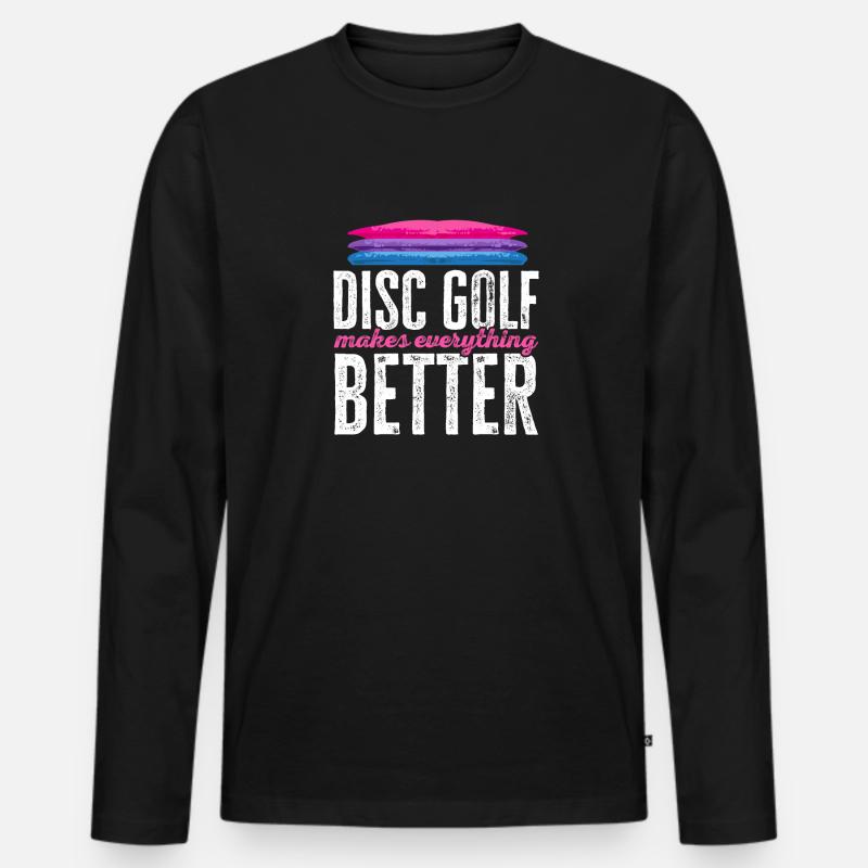Discgolf Disc Golf Frisbee - Männer Premium Bio Langarmshirt - Schwarz
