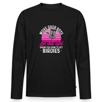 Discgolf Disc Golf Frisbee - Men's Premium Organic Long Sleeve Shirt - black - Front - Nico (187cm)