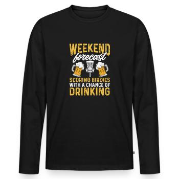 Discgolf Disc Golf Frisbee - Men's Premium Organic Long Sleeve Shirt - black - Front - Nico (187cm)