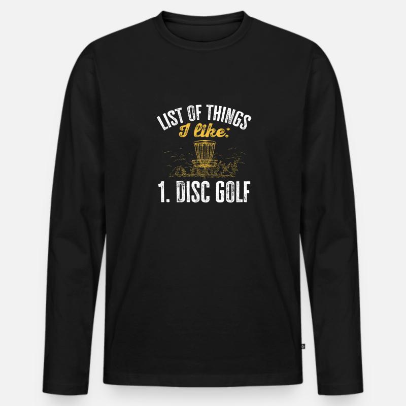 Discgolf Disc Golf Frisbee - Männer Premium Bio Langarmshirt - Schwarz