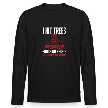 Discgolf Disc Golf Frisbee - T-shirt manches longues Premium bio Homme - noir - Devant - Nico (187cm)