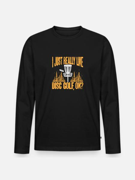 Discgolf Disc Golf Frisbee - Men's Premium Organic Long Sleeve Shirt - black