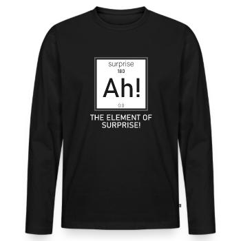Element der Überraschung - Männer Premium Bio Langarmshirt - Schwarz - Vorne - Nico (187cm)