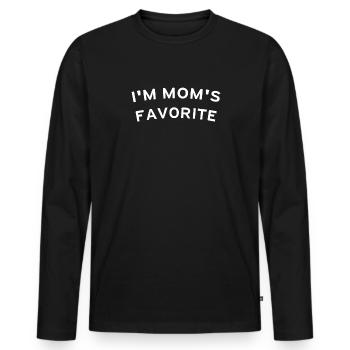 Ich bin Mamas Liebling - Männer Premium Bio Langarmshirt - Schwarz - Vorne - Nico (187cm)