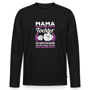 tolles Muttertag Spruch - ein Herz und eine Seele. - Männer Premium Bio Langarmshirt - Schwarz - Vorne - Nico (187cm)