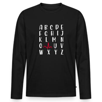 Cardiology Nurse Cardiologist - Men's Premium Organic Long Sleeve Shirt - black - Front - Nico (187cm)