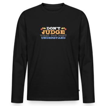 Autism Awareness – Don't Condemn What - Men's Premium Organic Long Sleeve Shirt - black - Front - Nico (187cm)