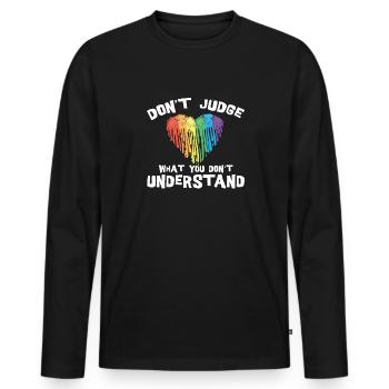 Autism Awareness – Don't Condemn What - Men's Premium Organic Long Sleeve Shirt - black - Front - Nico (187cm)