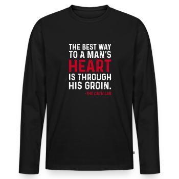 Cardiology Nurse Cardiologist - Men's Premium Organic Long Sleeve Shirt - black - Front - Nico (187cm)