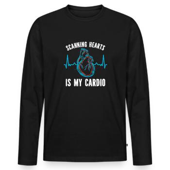 Cardiology Nurse Cardiologist - Men's Premium Organic Long Sleeve Shirt - black - Front - Nico (187cm)