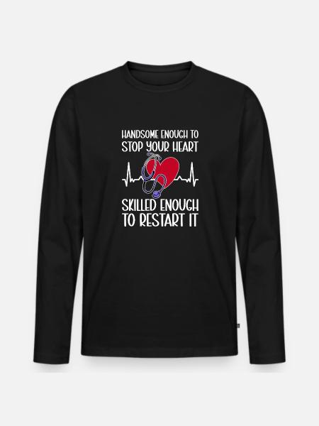 Kardiologie Krankenschwester Kardiologe - Premium økologisk langærmet T-shirt til mænd - sort