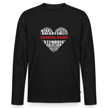 Cardiology Nurse Cardiologist - Men's Premium Organic Long Sleeve Shirt - black - Front - Nico (187cm)