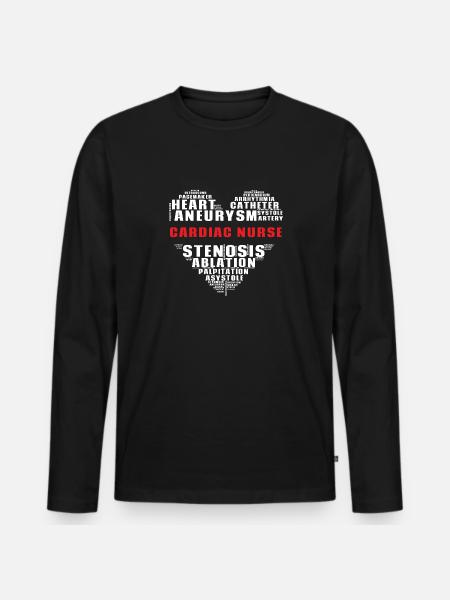 Cardiology Nurse Cardiologist - Men's Premium Organic Long Sleeve Shirt - black