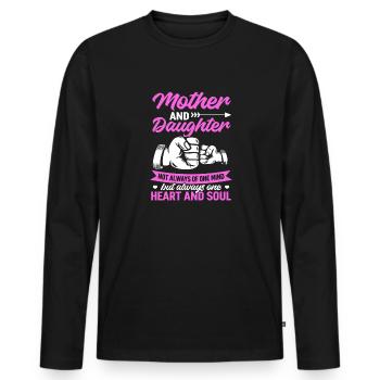 great Mother's Day saying - one heart and one soul. - Men's Premium Organic Long Sleeve Shirt - black - Front - Nico (187cm)