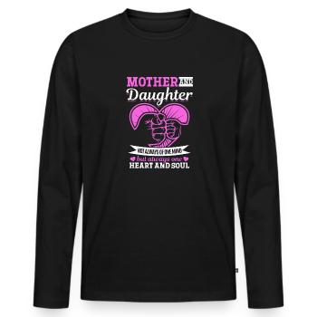 great Mother's Day saying - one heart and one soul. - Men's Premium Organic Long Sleeve Shirt - black - Front - Nico (187cm)