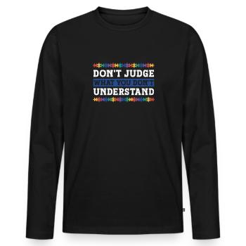 Autism Awareness – Don't Condemn What - Men's Premium Organic Long Sleeve Shirt - black - Front - Nico (187cm)