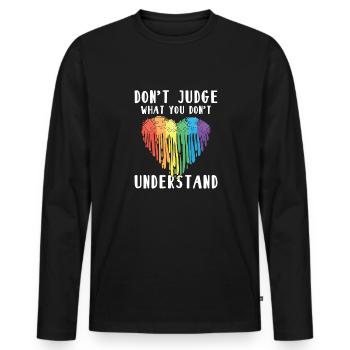 Autism Awareness – Don't Condemn What - Men's Premium Organic Long Sleeve Shirt - black - Front - Nico (187cm)